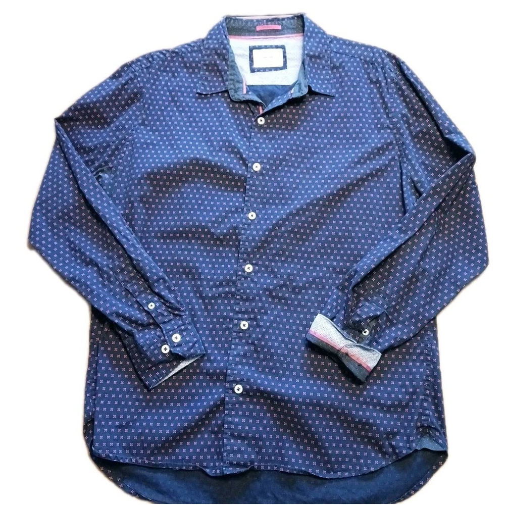 Level Ten Mens Geometric Print Long Sleeve Shirt